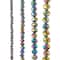 Black Aurora Borealis Faceted Glass Rondelle Bead Strings by Bead Landing™